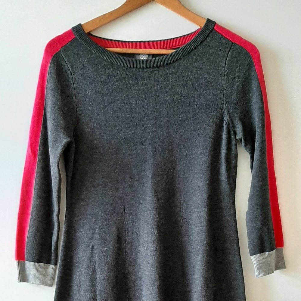 VINCE CAMUTO Long Sleeve Knit Dress - Charcoal - Size Small